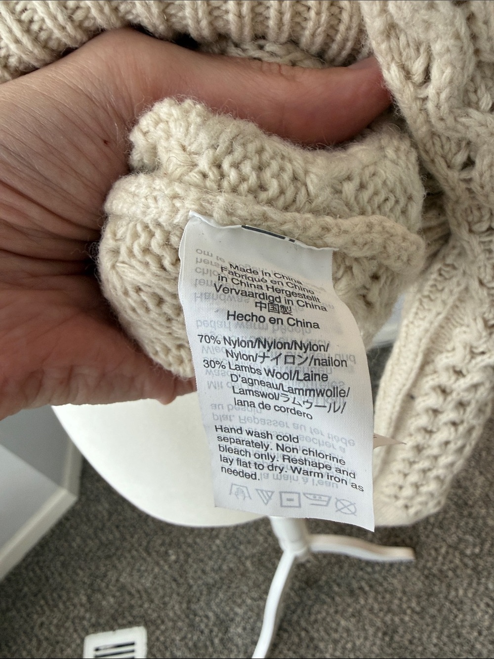 J. Crew Cream Cable-Knit Bobble Crewneck Sweater - Picture 5 of 5